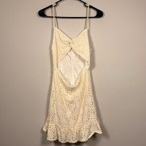 Cream Lace Mini Dress
